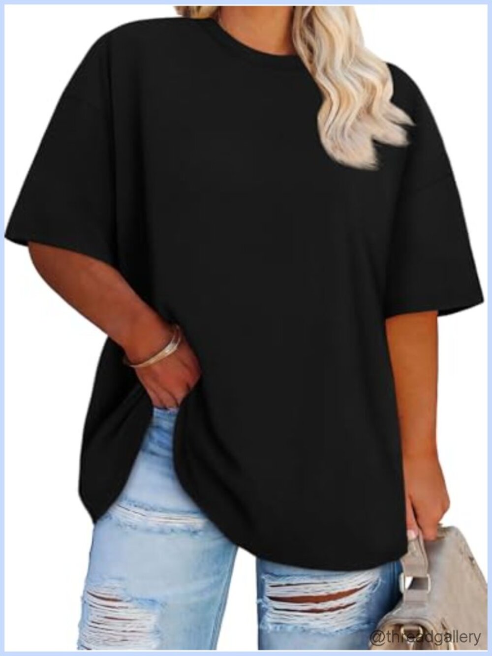 Plus Size Oversized T-Shirt Loose Fit Crewneck Short Sleeve Tee